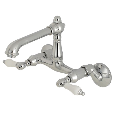 English Country KS7221PL 6-Inch Adjustable Center Wall Mount Kitchen Faucet KS7221PL